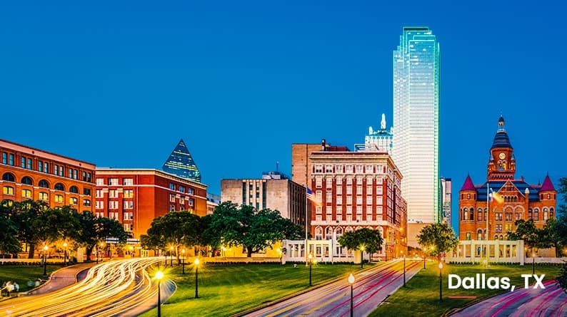 Car rental locations in Dallas to drive around